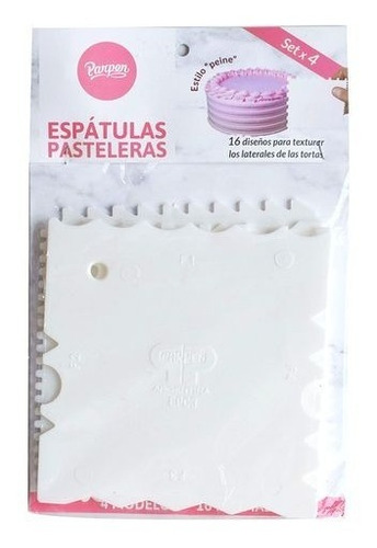 Imagen 3 de 7 de Espátulas Pasteleras Peine X4 Parpen