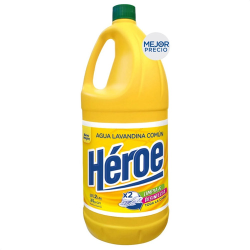 Imagen 2 de 6 de Lavandina Comun Desinfectante Limpiador Heroe - Mejor Precio