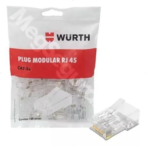 100 Conectores Plug Modular Rj45 Cat 5e Wurth