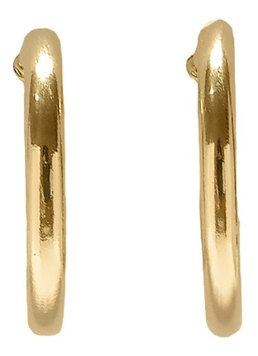 Aros Argolla Tubo Redondo 28mm Enchapado Oro 18 K