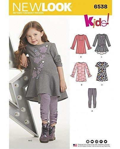 New Look Kids Easy Sewing Pattern 6538 Jersey Knit