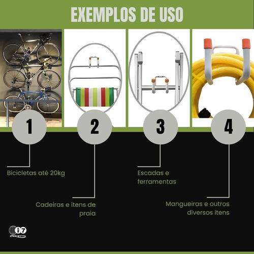 Gancho De Pendurar Escada Bicicleta Cadeira Mangueira Parede