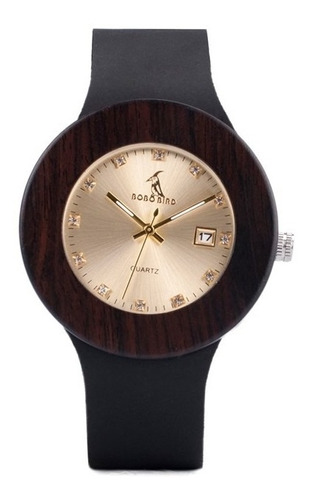 Reloj De Madera Bobobird - Calendario Dorado Mujer