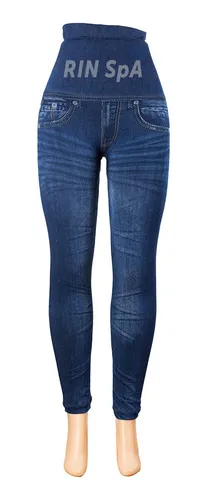 Calza Torero Mujer Gruesa Tipo Jeans Interior Piel Tiro Alto