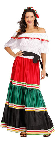 Reneecho Vestido Mexicano Para Mujer, Talla Extra Grande