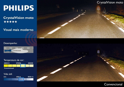 Imagem 5 de 6 de Lâmpada Philips Crystal Vision Para Moto H7 55w 12v