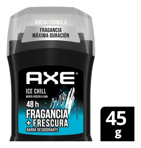 3 Pza Desodorante Axe Ice Chill En Barra Para Caballero 45 G