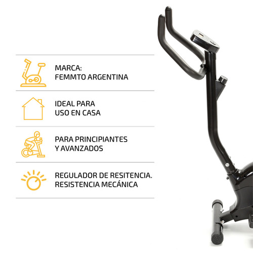 Imagen 2 de 9 de Bicicleta fija Femmto BR03 tradicional color negro
