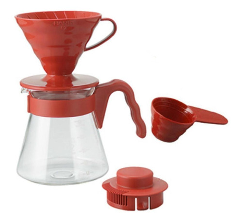 Imagen 2 de 2 de Cafetera Hario V60 VCSD-02 manual roja de filtro
