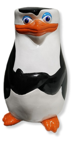 Alcancía Yeso Skipper Pingüino De Madagascar Pintada A Mano