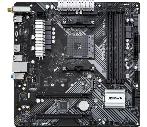 Mother Asrock B450m Ac/r2 Amd Am4 Ddr4 128gb Wifi M.2
