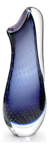 Vaso Em Cristal Murano Azul São Marcos 53x19x20cm