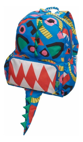 Mochila Fábula Zumzum Caras E Bocas Infantil Cor Azul Desenho do tecido Estampado