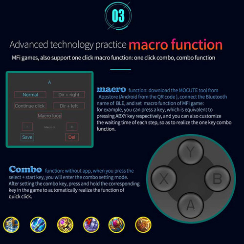 Savefree Gamepad Mocute 060 Bluetooth Dual Joystick Android Negro