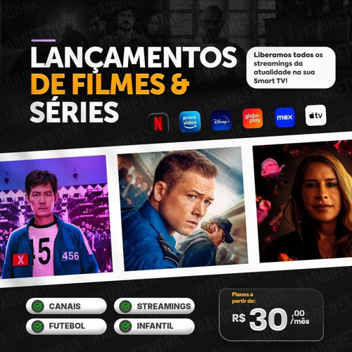 Tenha Todos Os Canais E Streamings Por Apenas R$ 30,00/mês!