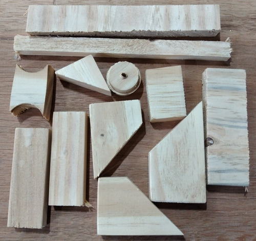 Lote Kit 50 Pedaço Retalho - Madeira Pinus Artesanato Diy