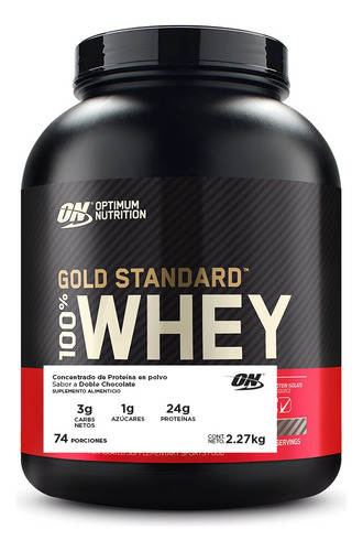 Suplemento En Polvo Optimum Nutrition Proteína Gold Standard 100% Whey Proteína Sabor Double Rich Chocolate En Pote De 2.27kg