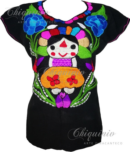 Blusa Artesanal Bordada Muñequita Maria Juvenil Para Niñas