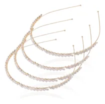 Comprar Kit 4 Peças Tiara De Noiva Dourada Faixas De Cabeça Strass 