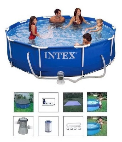 Piscina Intex 4485 L Filtro 110v Capa Forro Kit De Limpeza