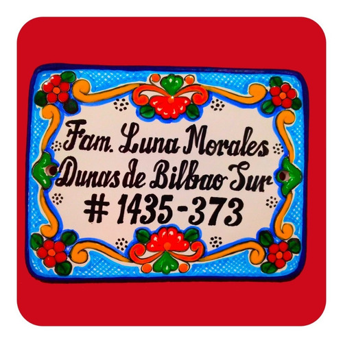 Placa Talavera Poblana Personalizada Especial 19.5x15 Cm Plc