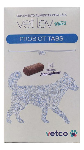 Suplemento Alimentar Probiot Tabs Cães Até 10kg 14 Tabletes