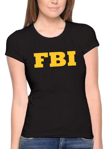 Camiseta Baby Look Fbi Federal Police Swat Fantasia Algodão