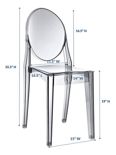 Lexmod Casper Silla De Comedor Policarbonato Humo Diseño De La Tela Color De La Estructura De La Silla Color Del Asiento