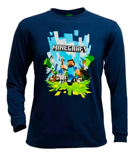 comprar Remera Camiseta Algodón Manga Larga Minecraft 