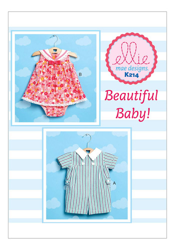 Kwik-sew Patterns K0214 Babie 'romper Marinero Vestido Braga