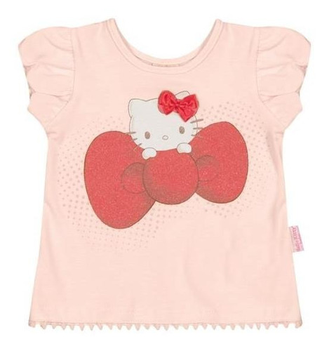 Imagem 1 de 1 de Camiseta Bebê - Rosa Bebê - Hello Kitty
