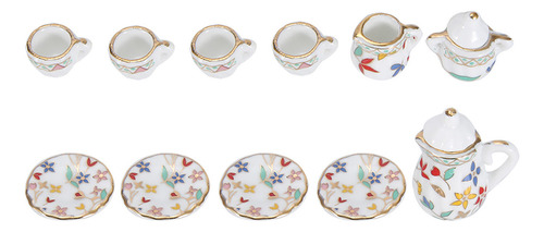 Té De Flores De Porcelana En Miniatura 1:12 De Dollhouse Kit