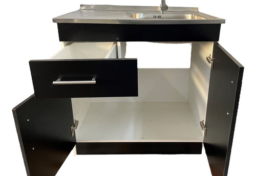Lavaplatos Con Mueble 80x50 Mdf Sec. Izquierdo Negro