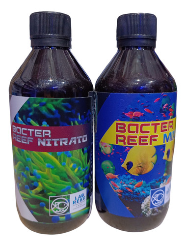 Paquete De Bacterias Lab Reef 250 Ml Bacter Mix Y Nitrate