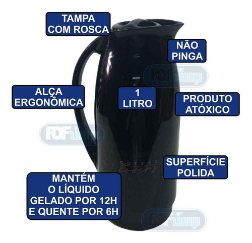 Garrafa Térmica Bule 1000ml + Suporte Filtro Coador Café 103