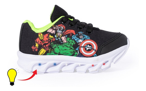 Zapatilla Con Luces Marvel Spiderman Hombre Araña Avengers