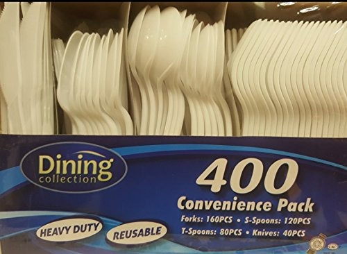 Desechables De Plástico Combo Cubiertos - 400 Conde.