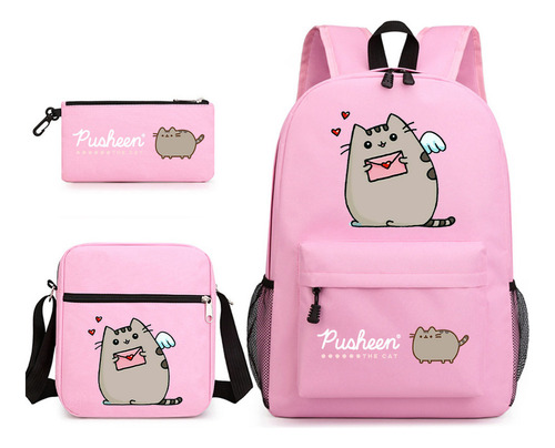 1 Juego De 3 Mochilas Escolares Fat Kat Cat Con Estampado El