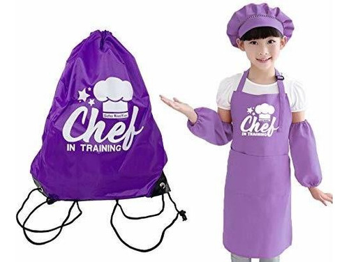 Kids Aprons For Cooking And Baking With Draw String Bag