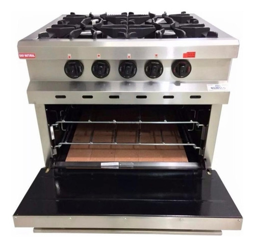 Cocina Rovesco Super 2/55 4 hornallas plateada puerta ciega