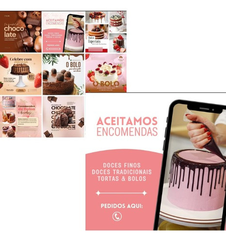 85 Artes Confeitaria E Doces Instagram Canva Templates