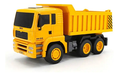 Um controle remoto de controle remoto Huina Dump Truck 1337 1:18 amarelo