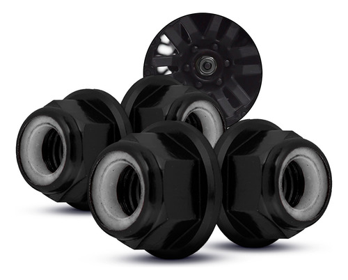 4 Porca Trava Roda Alumínio Preto Automodelo Hsp Rc 1/10 4mm