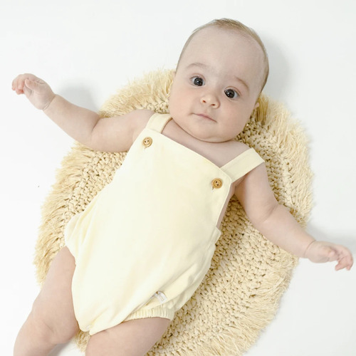 Overol Amarillo 100% Algodón Pima Para Bebés