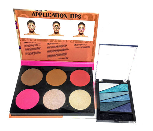 Paleta De Sombras + Paleta De Rubores Iluminador 