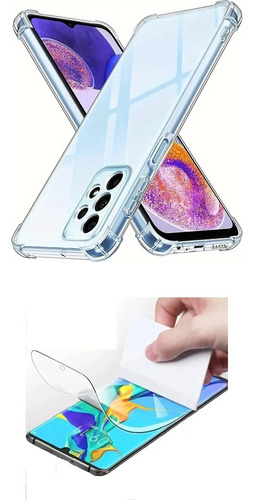 Carcasa Silicona Para Samsung A13 4g + Lamina Hidrogel Clear