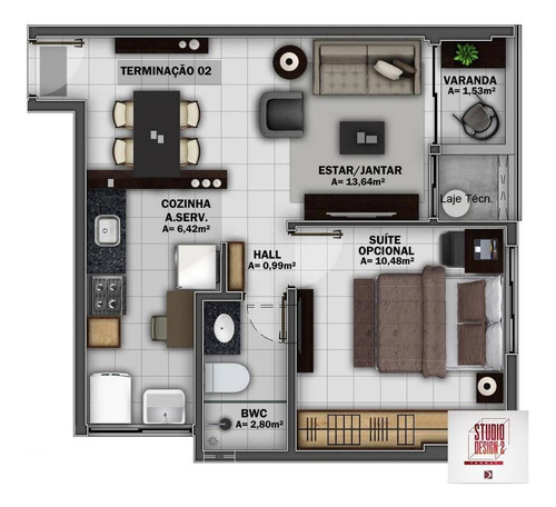 Imagem 30 de 30 de Edifício Studio Design 2 Tannat 1 Quarto E Sala Na Jatiúca Em Maceió - Ap0027