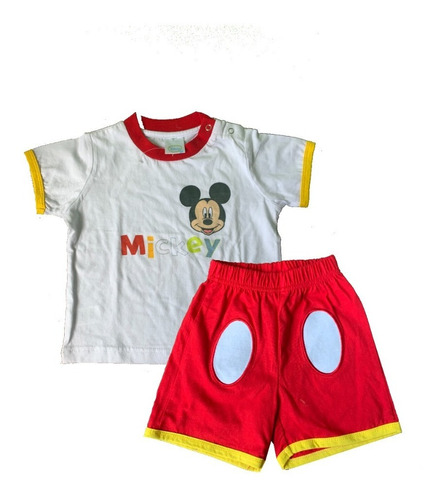 Conjunto Polera Y Short Para Bebé Niño Disney Mickey