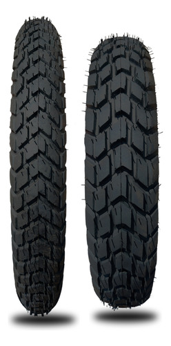 Par Pneu Bros Xre190 120/80-18 + 90/90-21 Viper Black Tyres