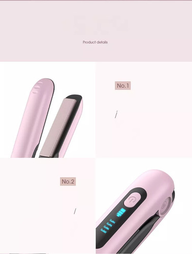 Mini Rizador Y Plancha Pelo Recargable Usb Portátil P/ Viaje